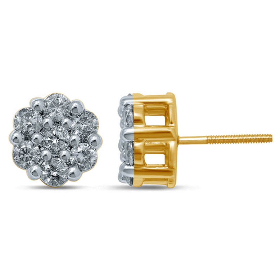 10KT 1.50- 1.54 CT D-EARRINGS "FLOWER"
