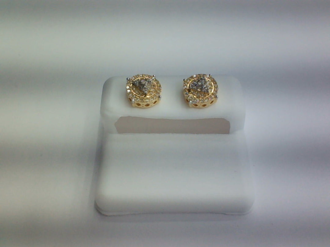 CLOSEOUT 10KT 0.46-0.48CT D-BUGUETTE EARRINGS