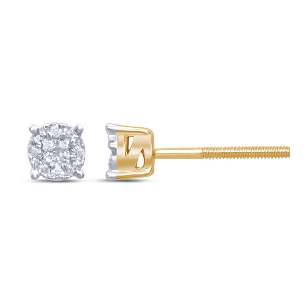 10KT 0.10- 0.13CT D- EARRINGS "SUPER FLOWER"