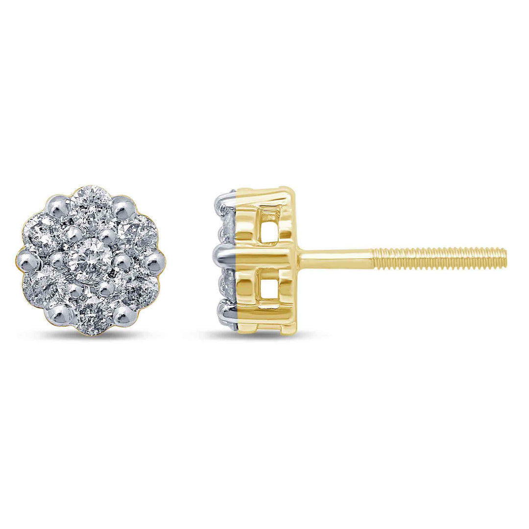 10KT 0.24-0.25CT D-FLOWER EARRINGS