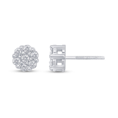 10KT 0.24- 0.26 CT D-FLOWER EARRINGS