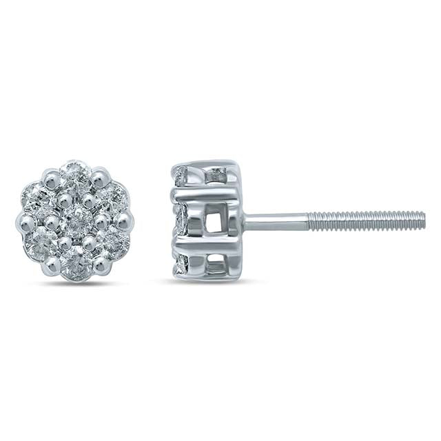 10KT 0.33- 0.36 CT D-FLOWER EARRINGS