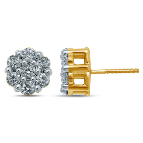10KT 1.50CT D-FLOWER EARRINGS