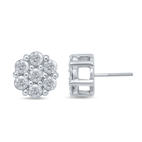 10KT 2.00- 2.05 CT D-FLOWER EARRINGS