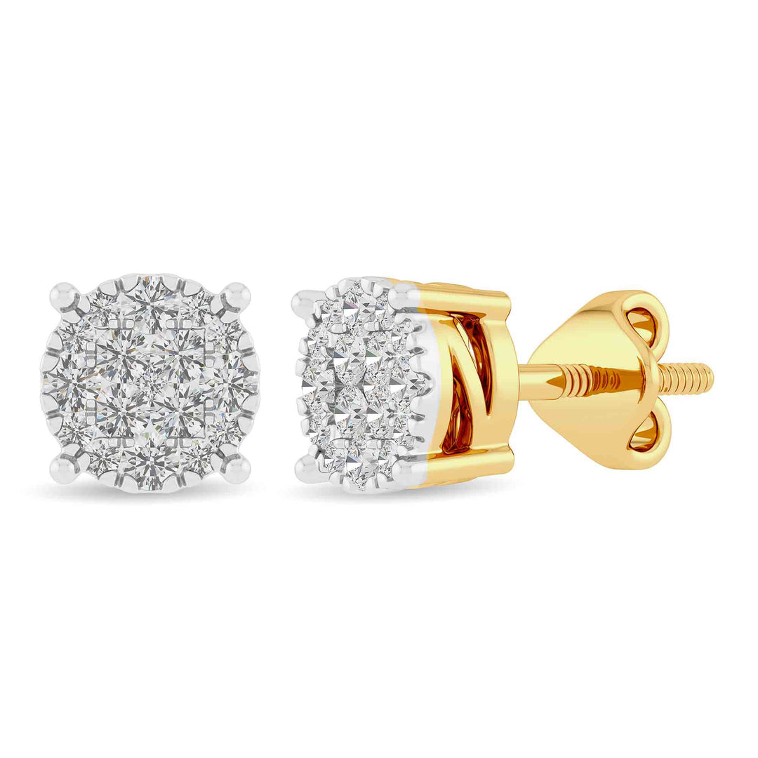 10KT 0.24- 0.27 CT D-EARRINGS "SUPER FLOWER"