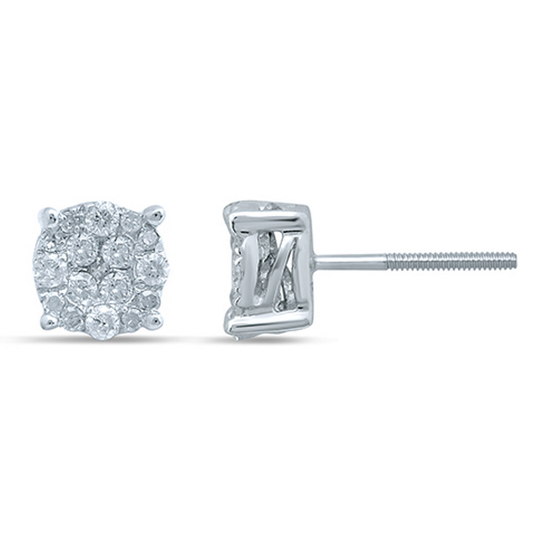 10KT 0.25- 0.28 CT D-EARRINGS "SUPER FLOWER"