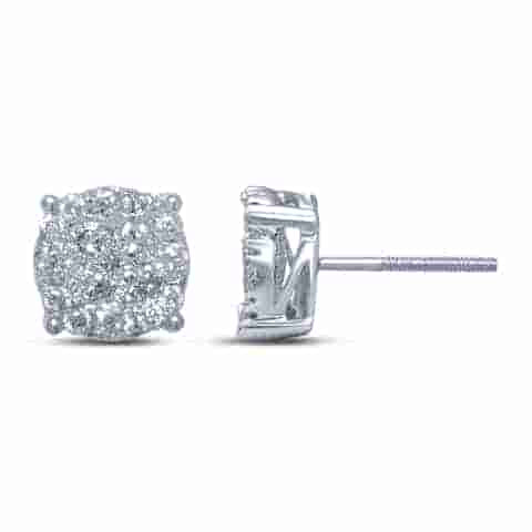 10KT 0.74- 0.80 CT D-EARRINGS "SUPER FLOWER"