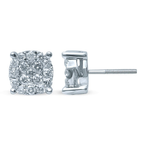 10KT 1.01- 1.05CT D-EARRINGS "SUPER FLOWER"