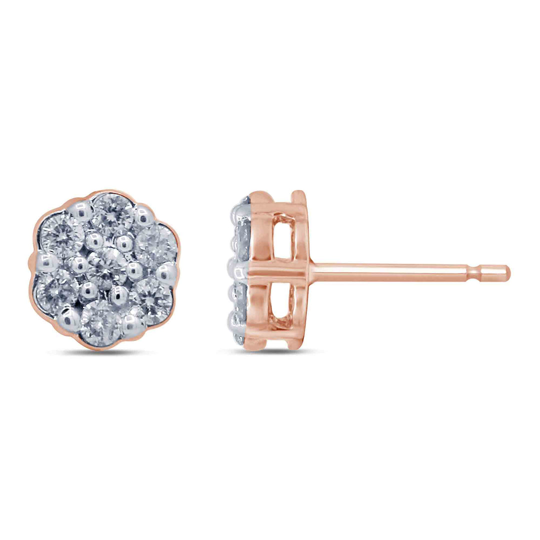 10KT 0.51CT D-FLOWER EARRINGS