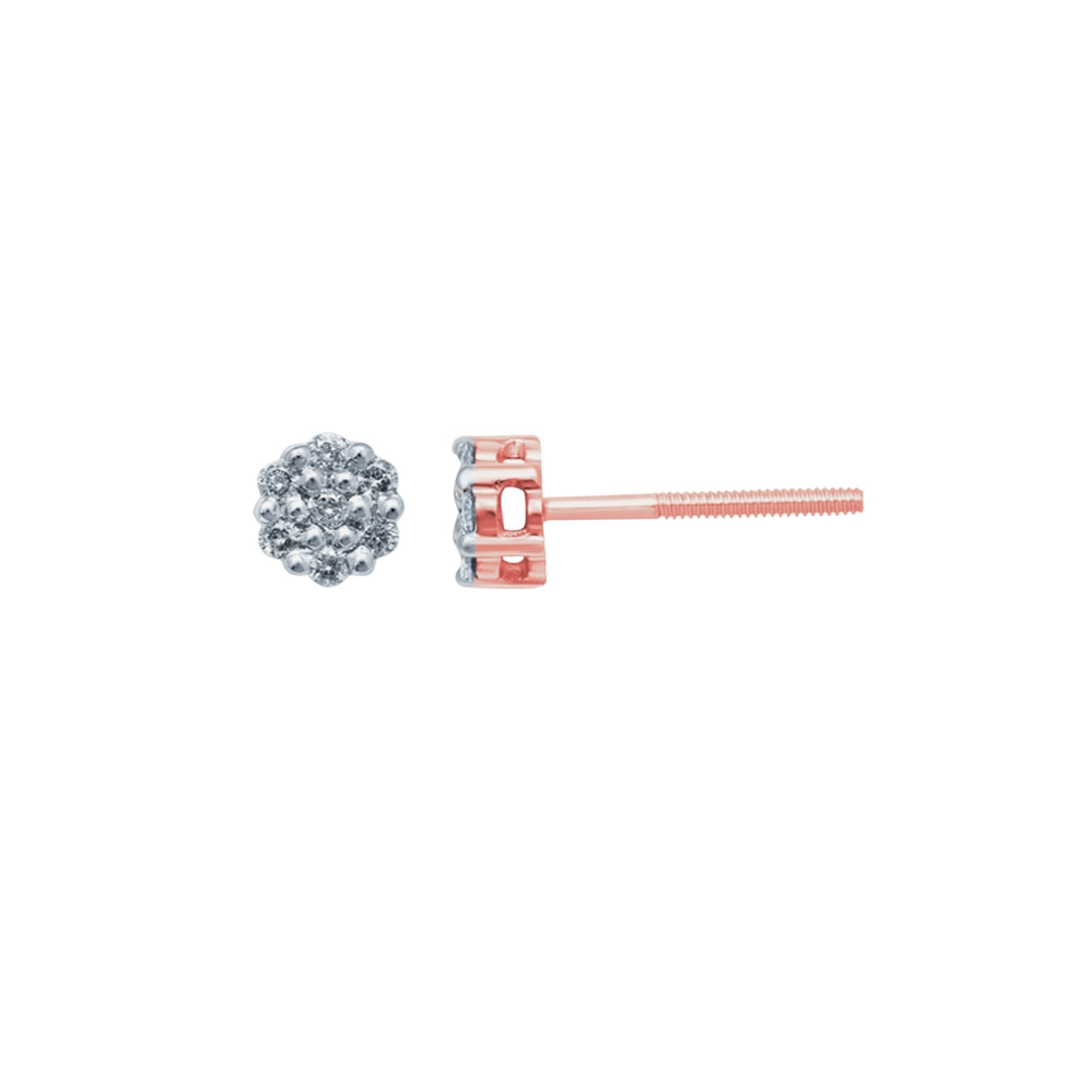 10KT 0.10CT D-FLOWER EARRINGS