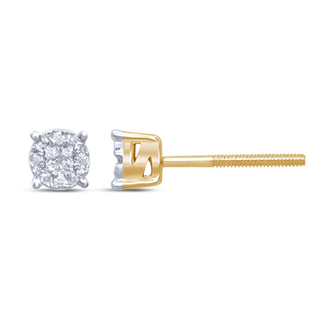 10KT 0.11-0.12CT D-EARRINGS "SUPER FLOWER"
