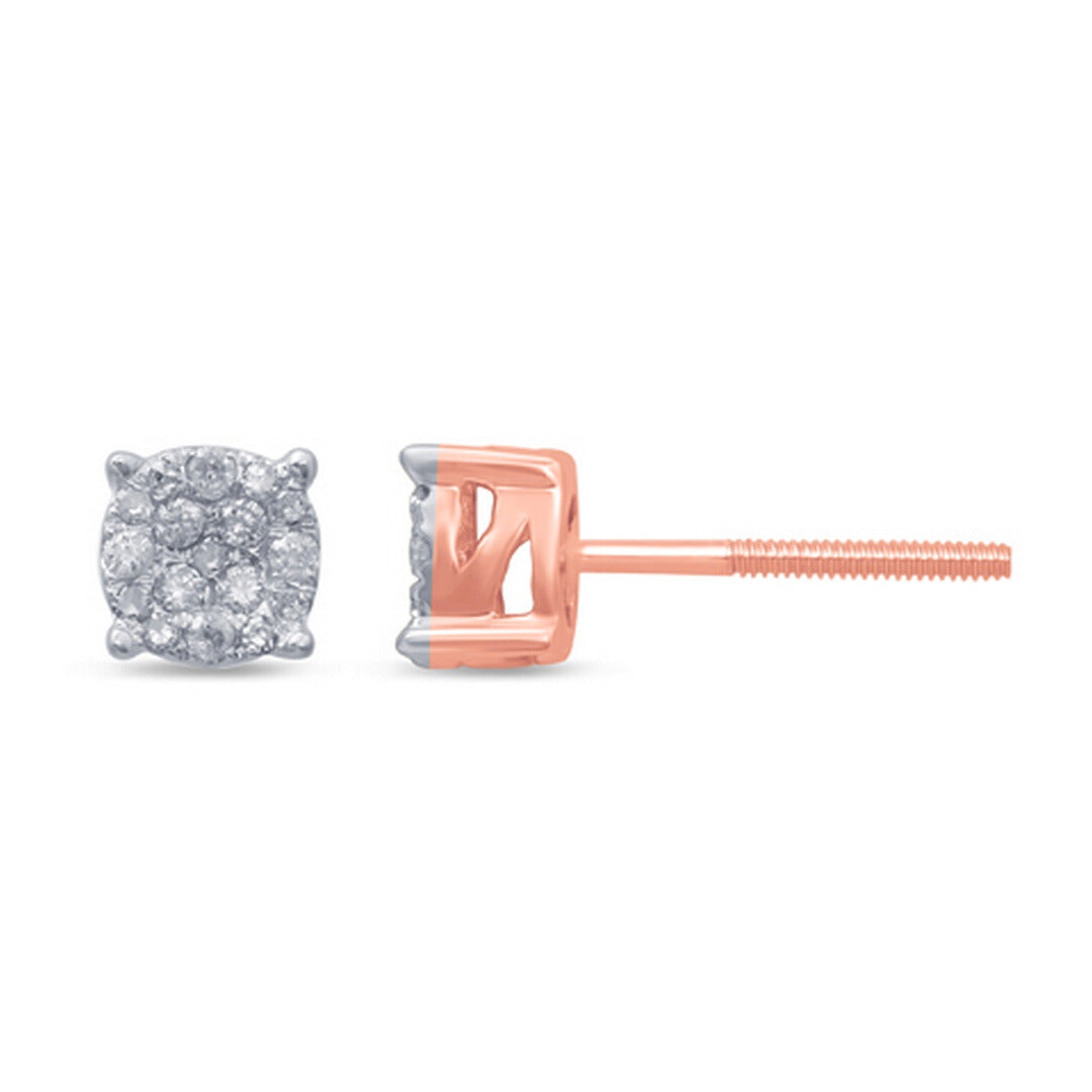 10KT 0.15CT D-EARRINGS "SUPER FLOWER"