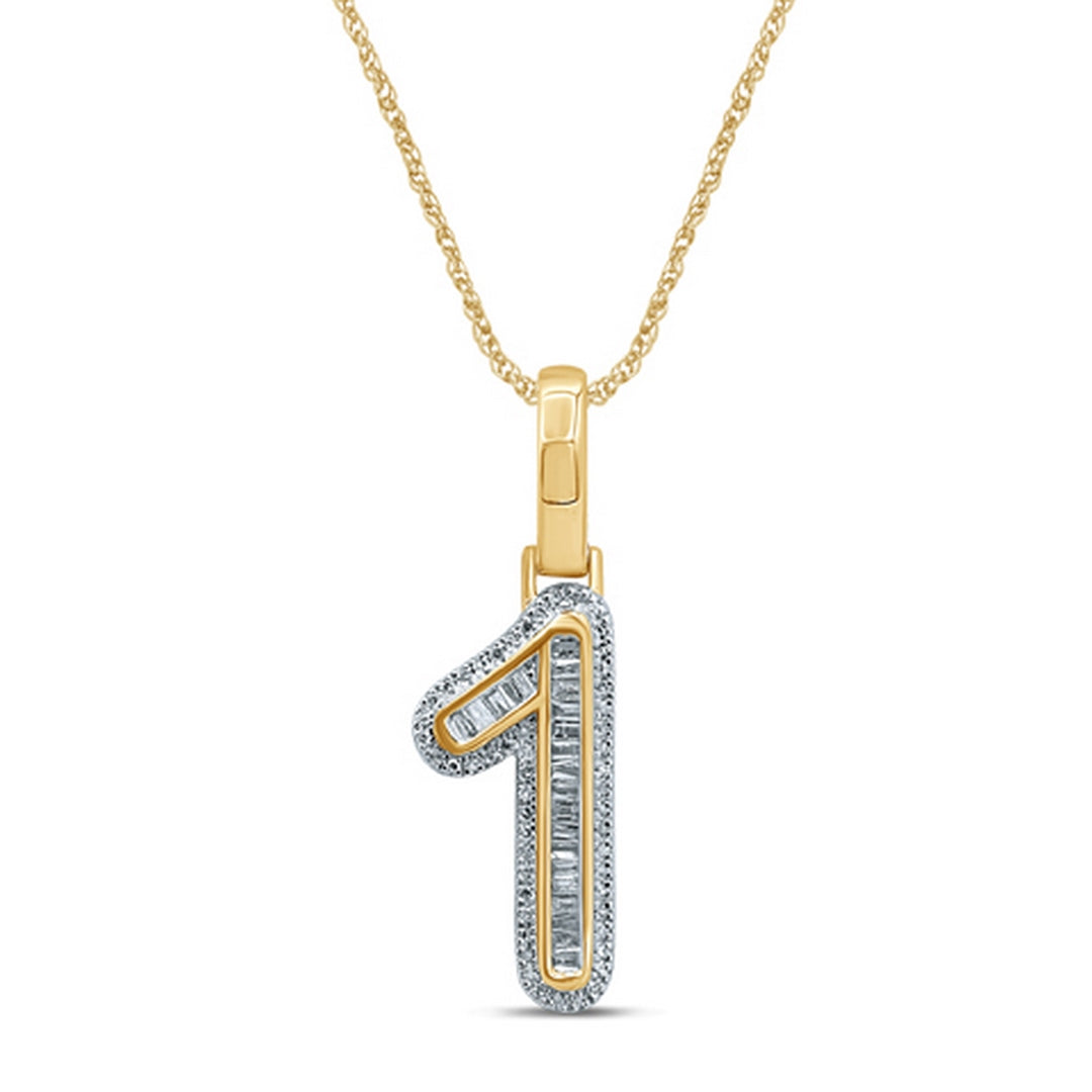 10KT 0.24- 0.26CT D-BAGUETTE INITIAL "NUMBER 1"