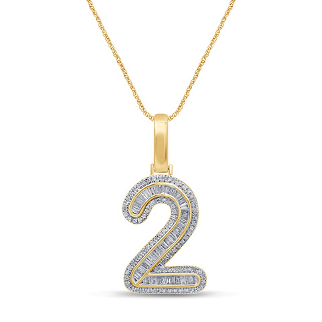 10KT 0.42 CT D-BAGUETTE INITIAL "NUMBER 2"