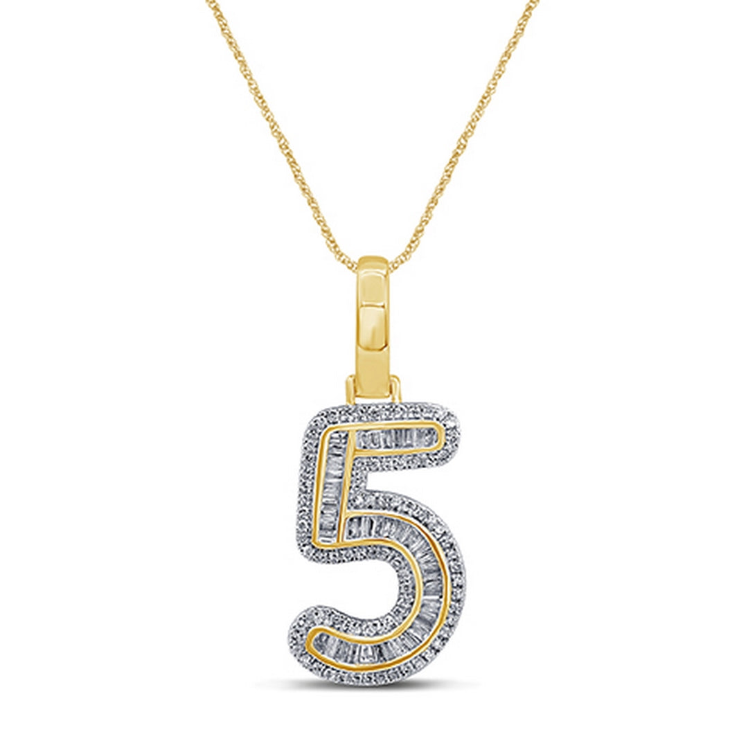 10KT 0.41-0.45CT D-BAGUETTE INITIAL "5"