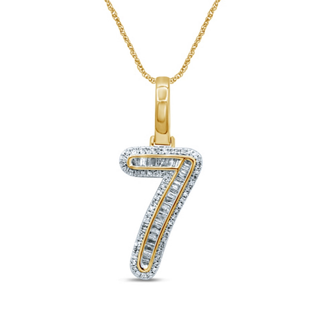 10KT 0.31-0.32CT D-BAGUETTE INITIAL "NUMBER 7"