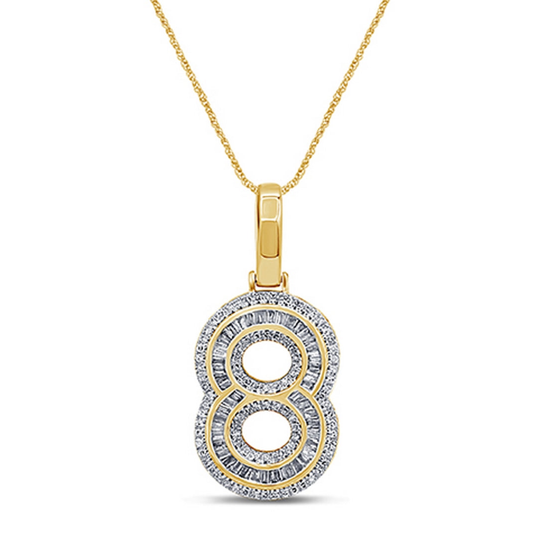 10KT 0.50-0.51 CT D-BAGUETTE INITIAL "NUMBER 8"