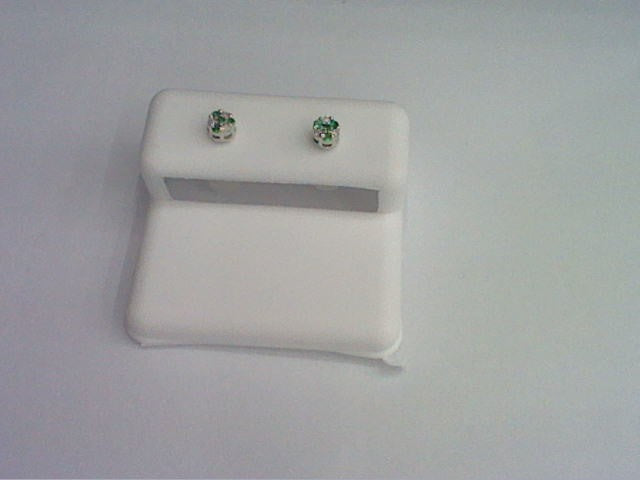 10KT 0.10-0.12 CT D-FLOWER EARRINGS "EMERALD"