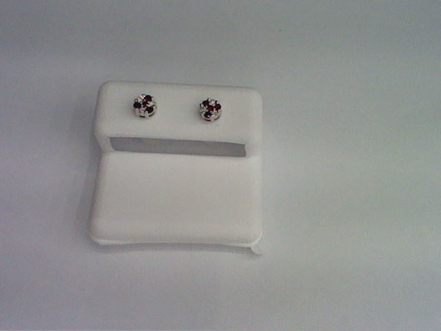 10KT 0.24CT D-FLOWER EARRINGS "RUBY"