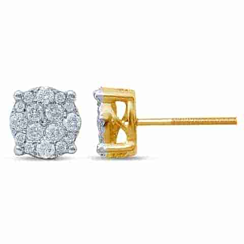 14KT 0.50-0.51CT D-SUPER FLOWER EARRINGS CERTIFIED
