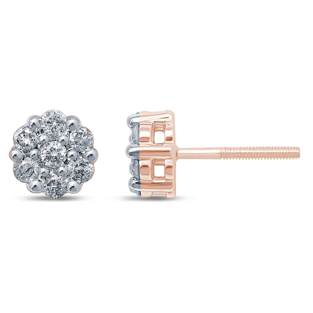 10KT 0.24CT D-FLOWER EARRINGS