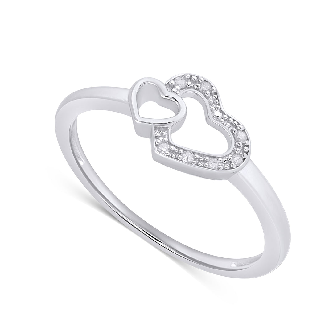 925 SS 0.03CT D-LADIES RING "HEART"