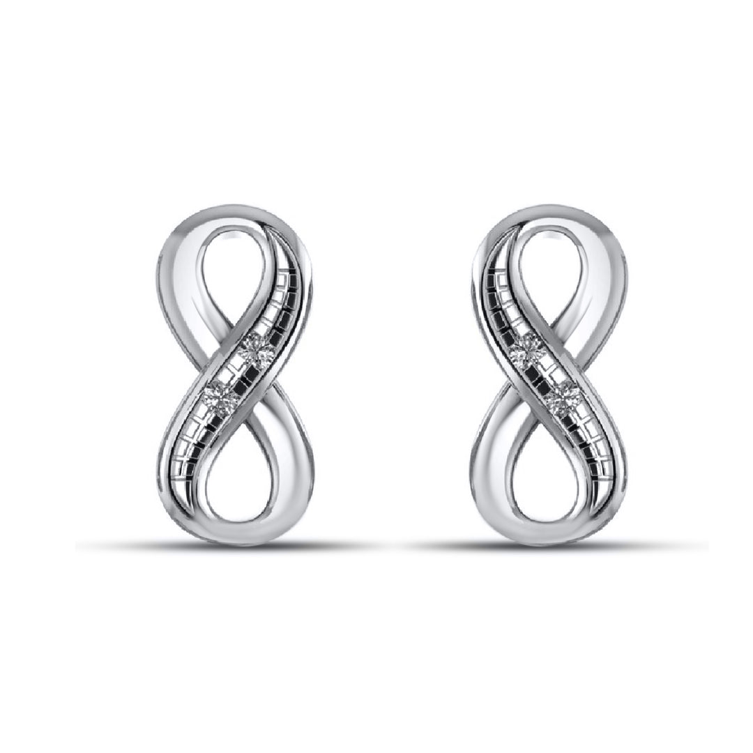 925 SS 0.03 CT D-EARRINGS "INFINITY"