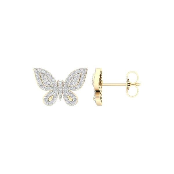 10KT 0.33CT D- EARRINGS "BUTTERFLY"