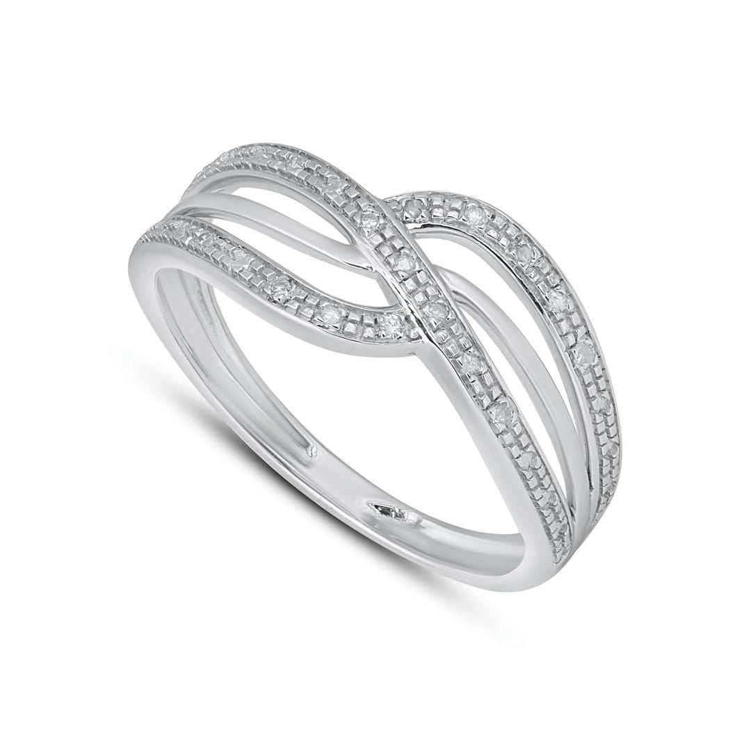 925 SS 0.04CT D- LADIES RING
