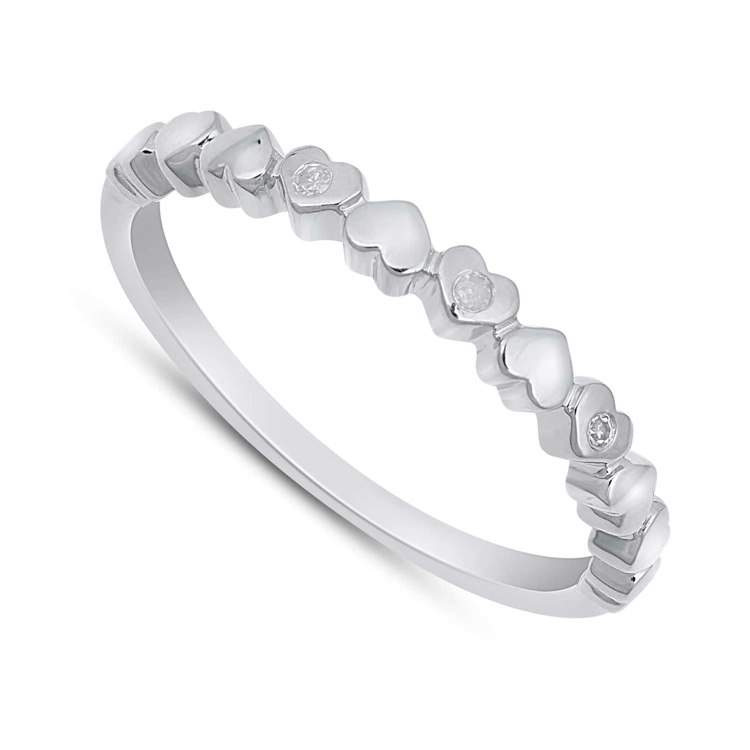 925 SS 0.015CT D- LADIES RING "HEART"