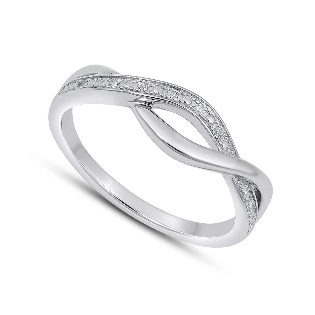 925 SS 0.03CT D- LADIES RING