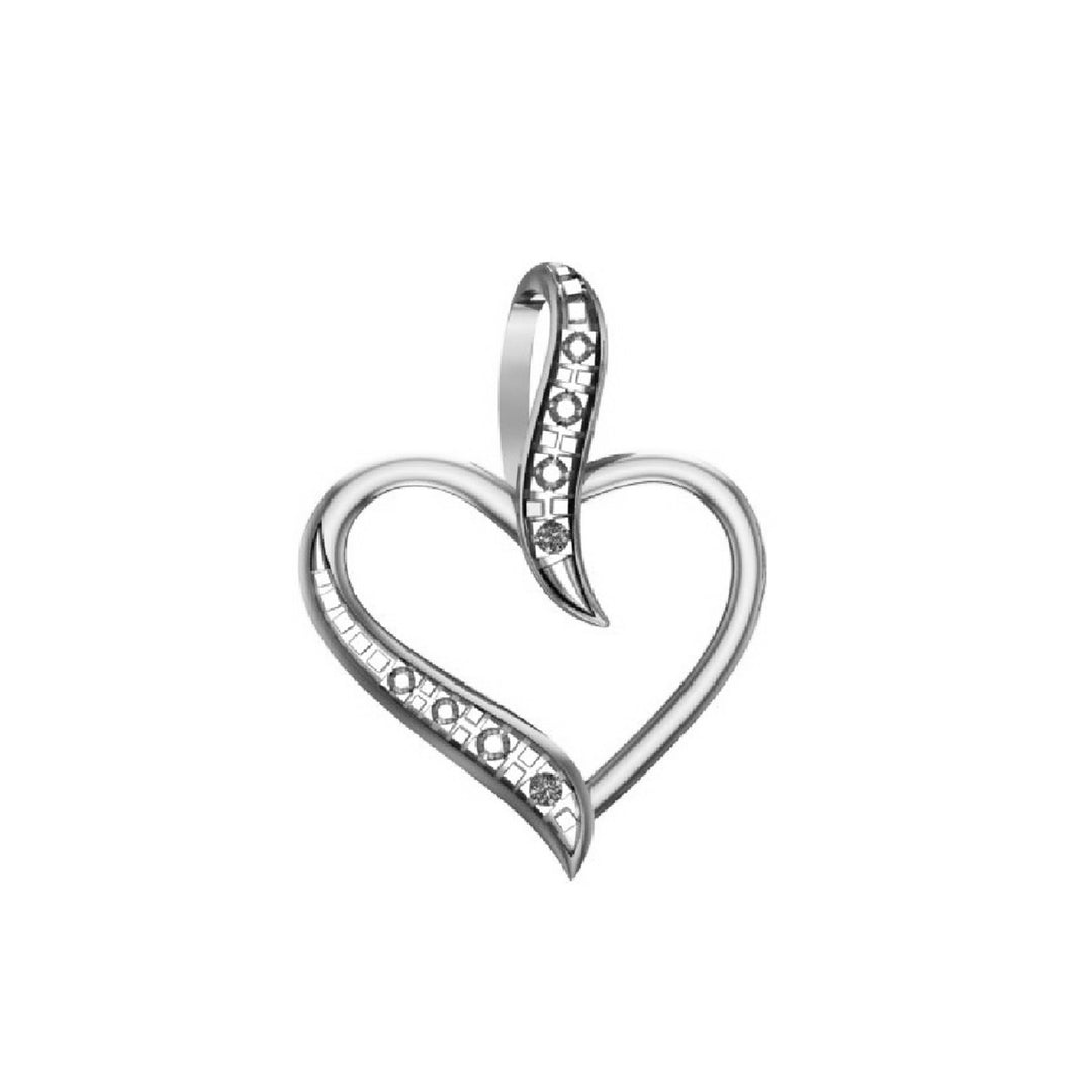 925 SS 0.01CT D-LADIES PENDANT "HEART"