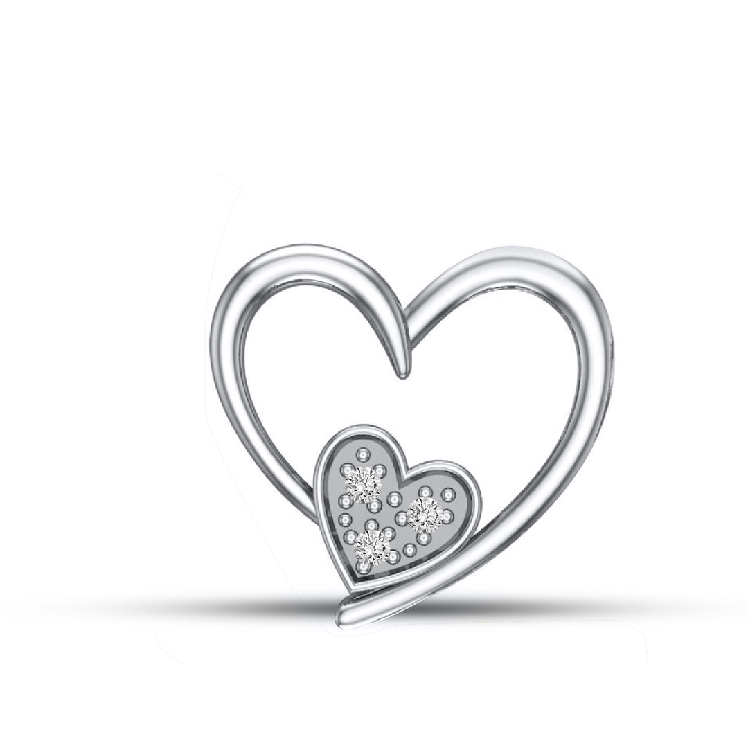 925 SS 0.015CT D- LADIES PENDANT "HEART"