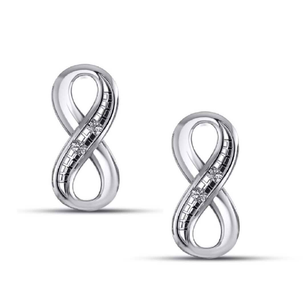 925 SS 0.03 CT D-EARRINGS "INFINITY"