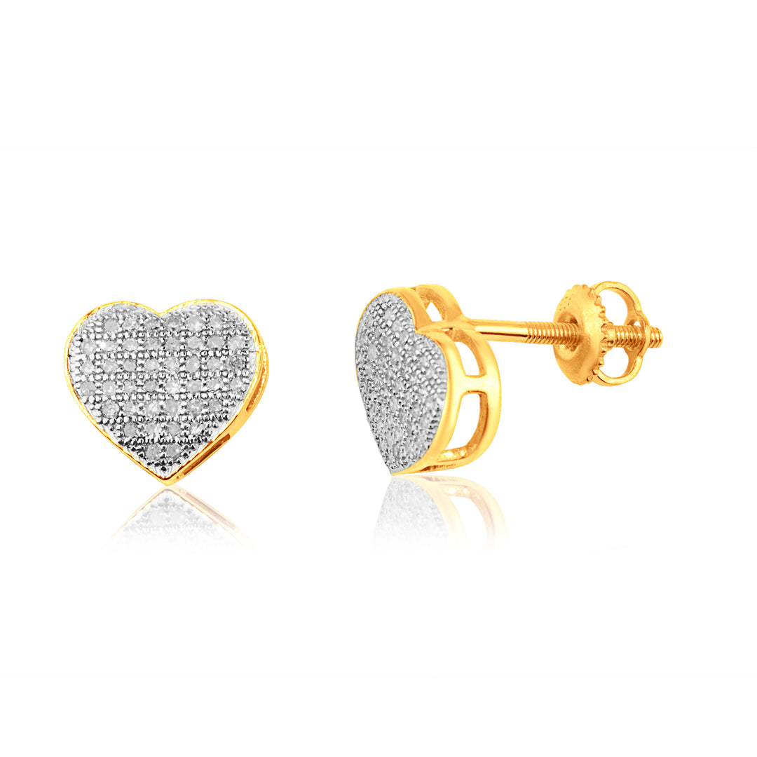 CLOSEOUT 10KT 0.25CT D-"HEART EARRINGS"