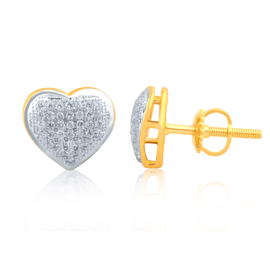 CLOSEOUT 10KT 0.30CT D-EARRINGS " HEART DOME"