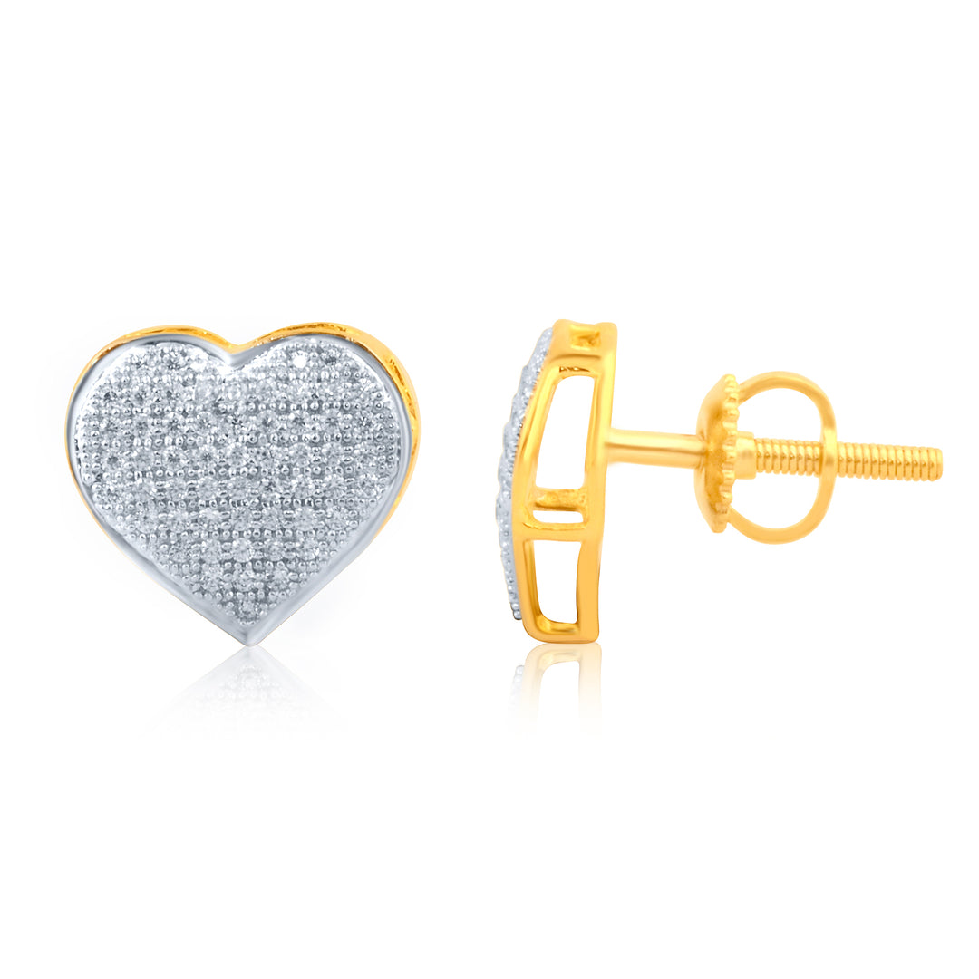 CLOSEOUT 10KT 0.33CT D-"HEART EARRINGS"