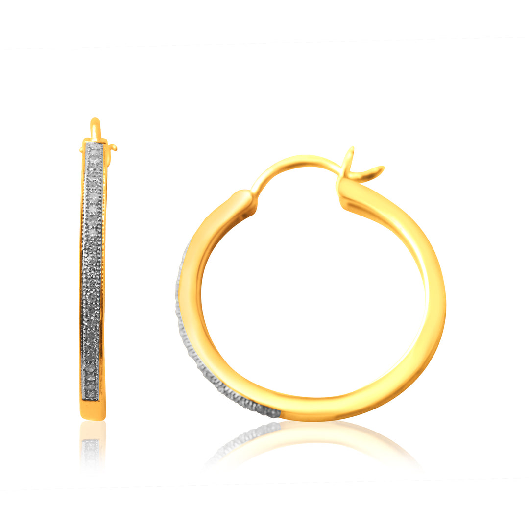 CLOSEOUT 10KT 0.15CT D-EARRING "HOOPS"