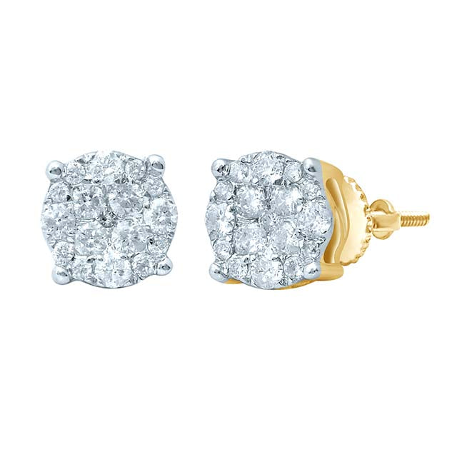 10K 0.47-0.54CT D-EARRING LDS RDS "SUPER FLOWER" MICRO PRONG