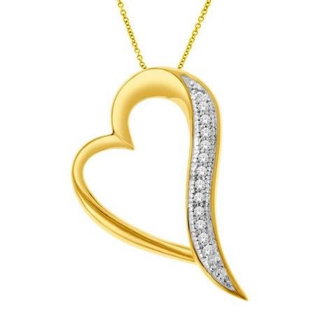 CLOSEOUT 10KT 0.04CT D-LADIES PENDANT "HEART"