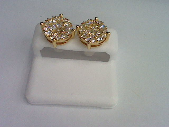 10KT 3.00-3.06CT D-DARK SUPER FLOWER EARRINGS