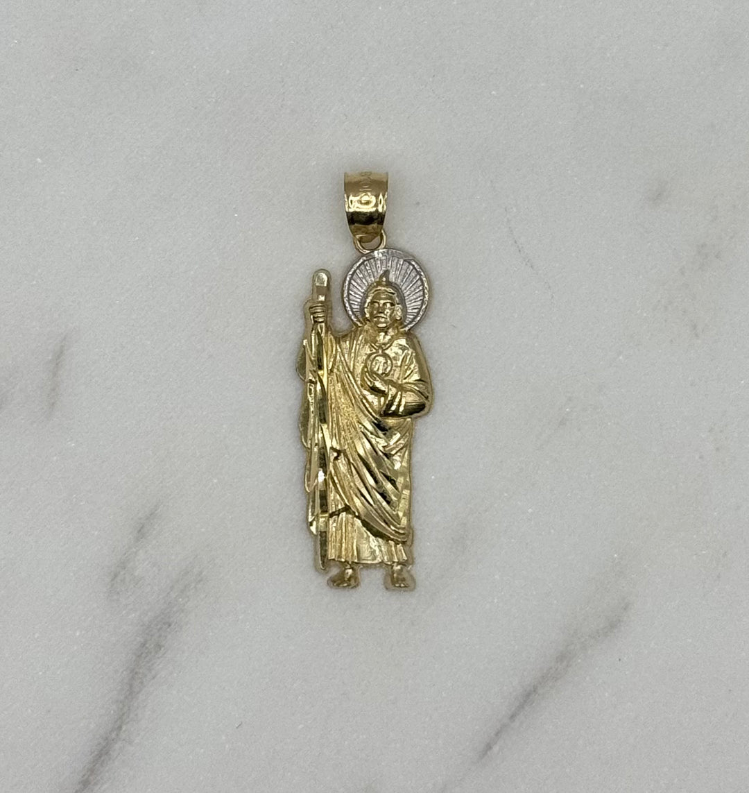 10K GOLD SAINT JUDE WITH WHITE GOLD HALO