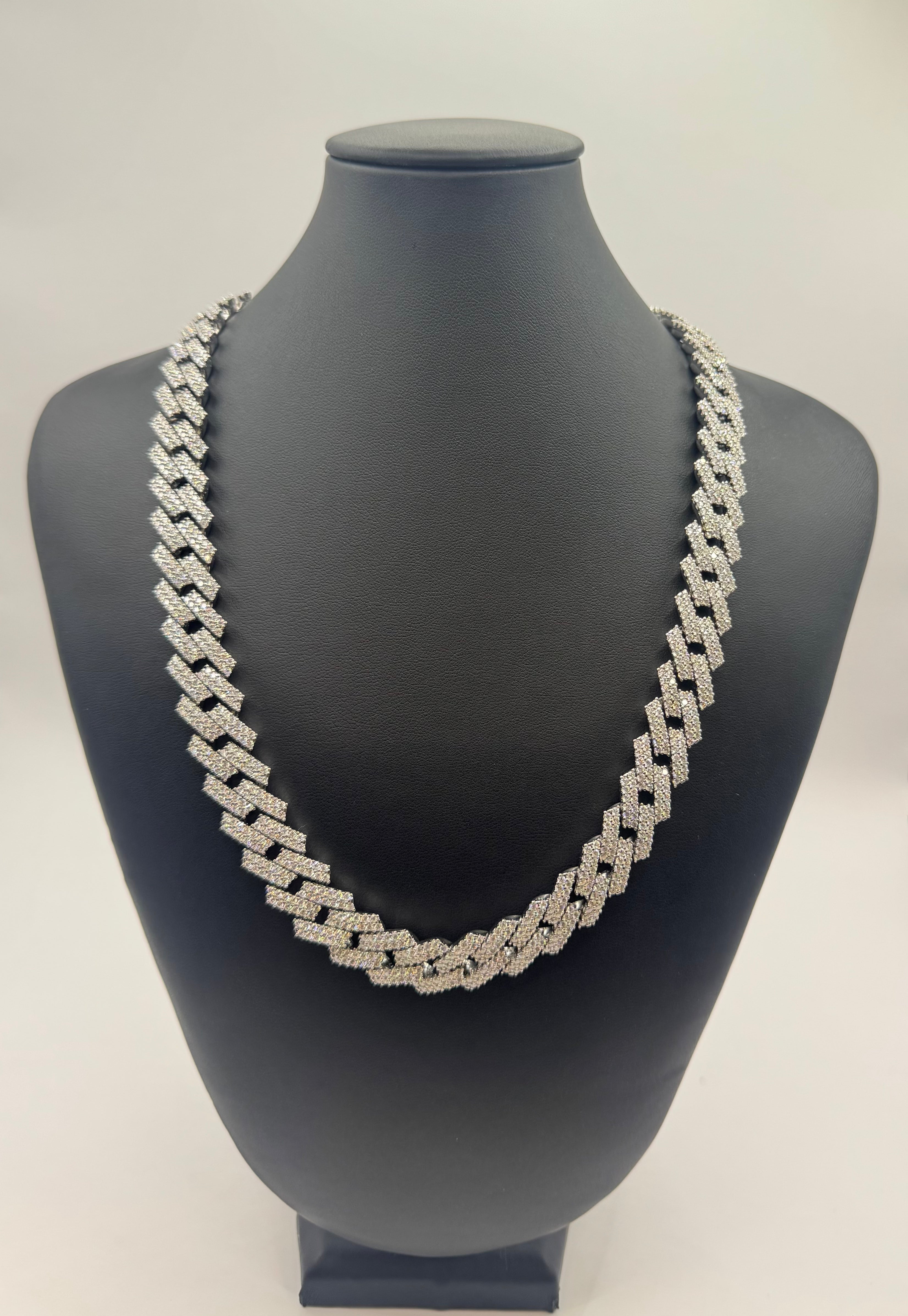 925 SILVER MOISSANITE MIAMI CUBAN NECKLACES 14MM – Saif Jewelers 925 SILVER MOISSANITE MIAMI CUBAN NECKLACES 14MM – Saif Jewelers