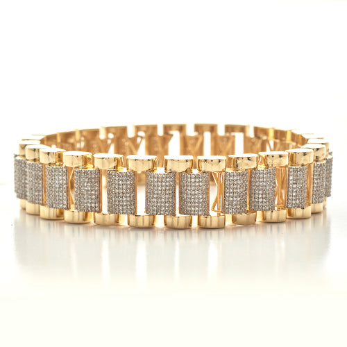 10KY 15MM 4.35CTW MICROPAVE DIAMOND ROLEX 8.5"