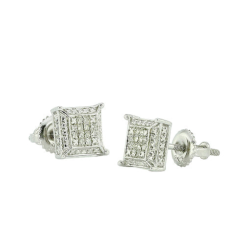 10KW 0.10CTW DIAMOND DICE EARRINGS