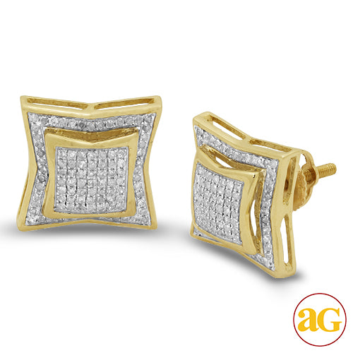 10KY 0.50CTW DIAMOND DOME KITE EARRINGS