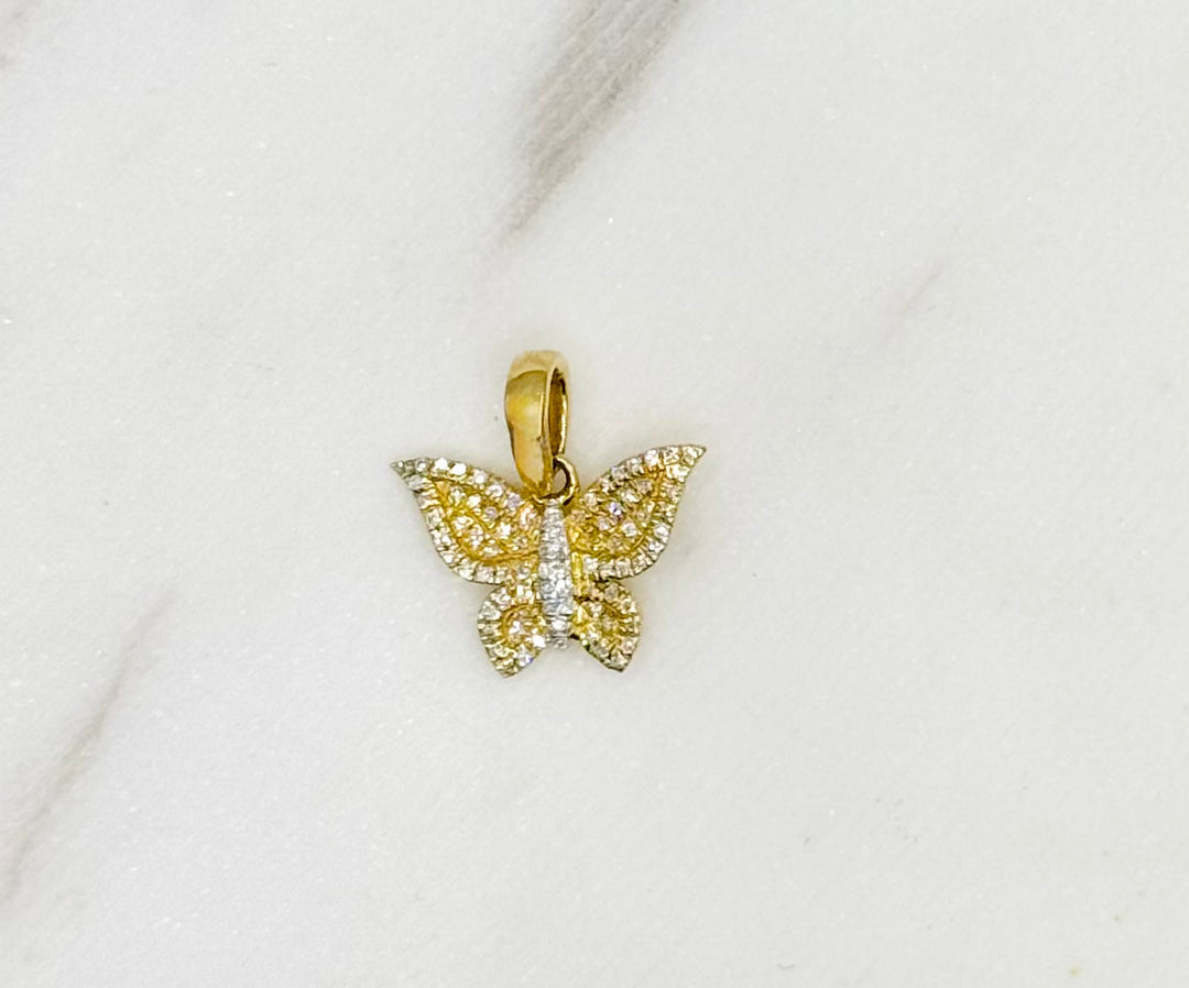 10K GOLD DIAMOND BUTTERFLY PENDANT
