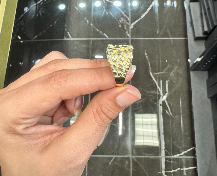 10K NUGGET RING