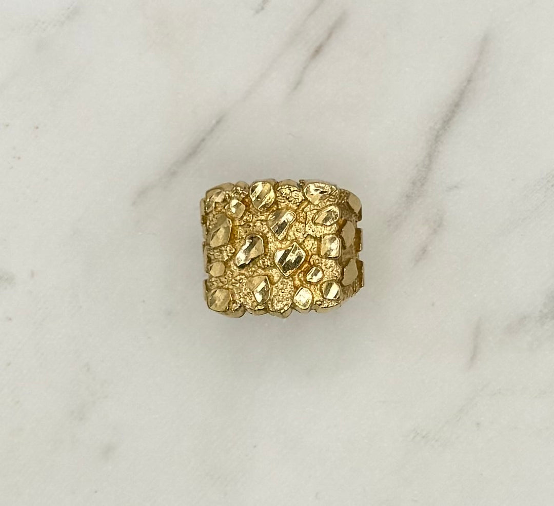 10K SQUARE NUGGET RING