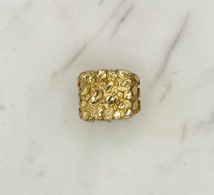 10K SQUARE NUGGET RING